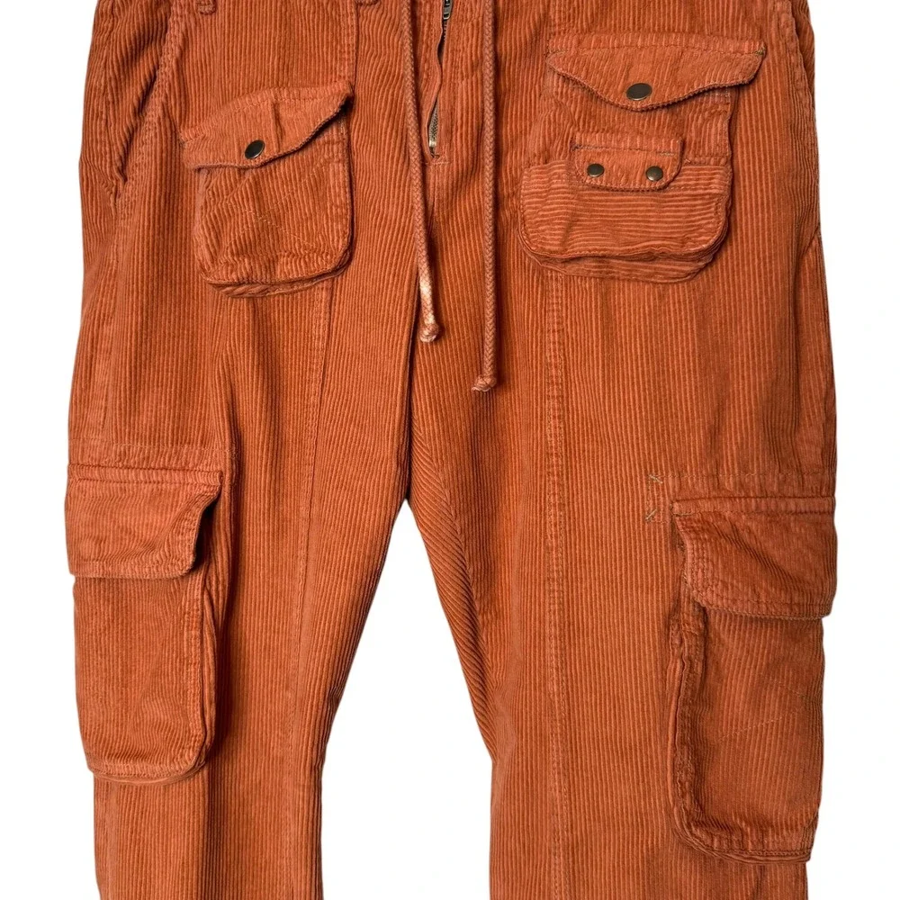 Free People Tahiti Corduroy Cargo Pants‎ Copper Retro Utility size Medium - Picture 5 of 7
